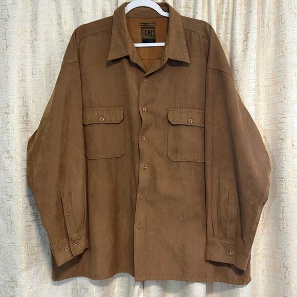 Bruno Sueded Microfiber Casual Button Down Long Sleeve Shirt Men's Size X Large? - Picture 1 of 6
